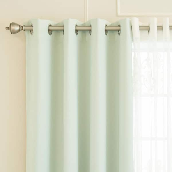 Best Home Fashion Mint Solid Grommet Sheer Curtain - 52 in. W x 84