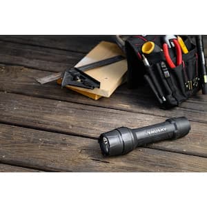 1000 Lumens Tough Stainless Steel Core Multi-Setting LED Flashlight, Impact and Water Resistant with Batteries