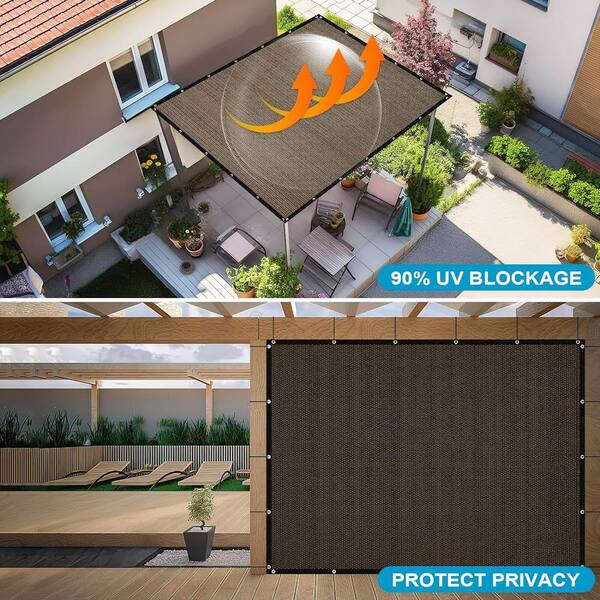 ITOPFOX 10 ft. x 10 ft. Mocha Square Heavy-Duty Sun Shade Sail