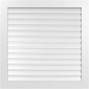42 in. x 42 in. Vertical Surface Mount PVC Gable Vent: Functional with Standard Frame