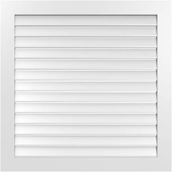 Ekena Millwork 42 in. x 42 in. Vertical Surface Mount PVC Gable Vent: Functional with Standard Frame