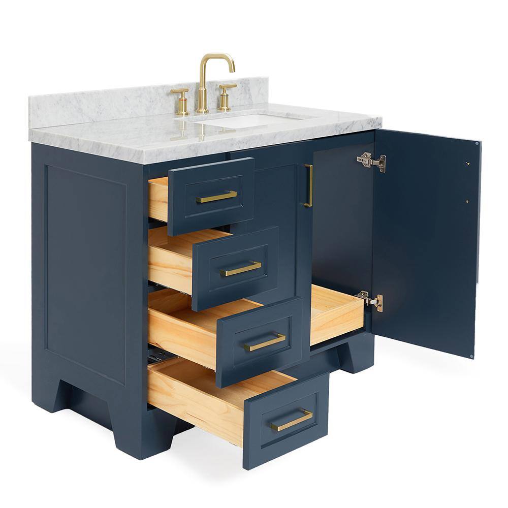 Midnight Blue 43" Single Basin Vanity with Marble Top