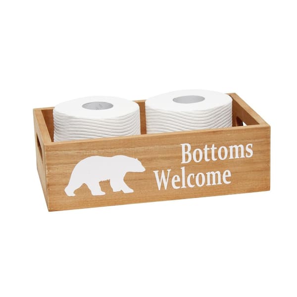 Rustic Cast Iron Black Bear Toilet Paper Holder Cabin Bathroom