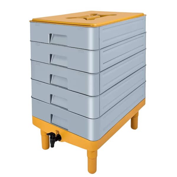 5-Tray 100L Worm Composter Bin for Vermicomposting Indoor & Outdoor Worm Farm Composting Recycle Food Waste
