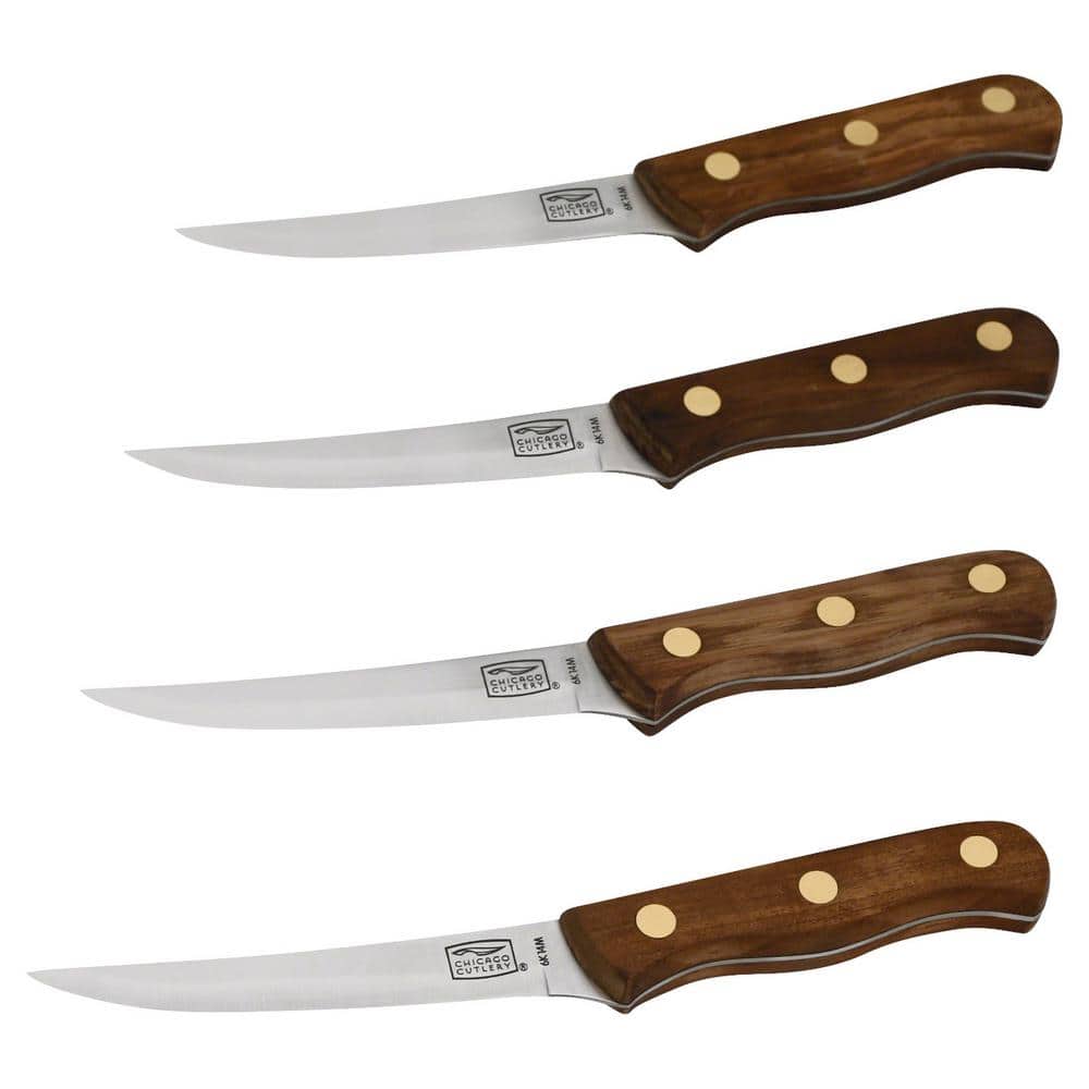 Chicago Cutlery Walnut Tradition 4-Piece Stainless Steel Steak Knife Set