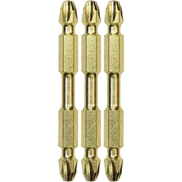 Impact GOLD #3 (2-1/2 in.) Philips Double-Ended Power Bit (3-Piece)