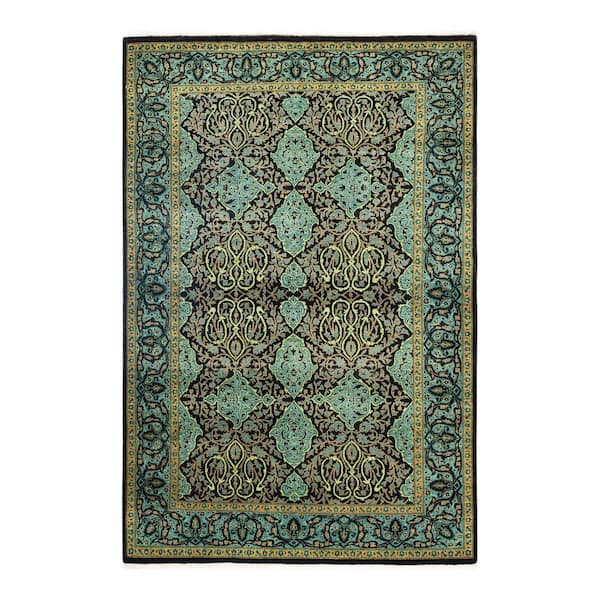 Solo Rugs Mogul One-of-a-Kind Traditional Black 4 ft. 2 in. x 6 ft. 4 in. Oriental Area Rug