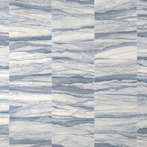 Macauba Indigo 11.81 in. x 23.62 in. Polished Porcelain Marble Look Floor and Wall Tile (11.62 sq. ft./Case)