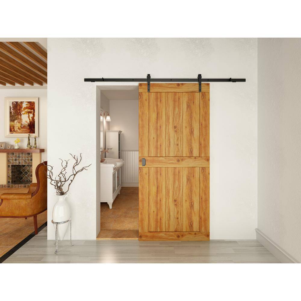 Delaney Black Barn Door Hardware Kit with 8' Track