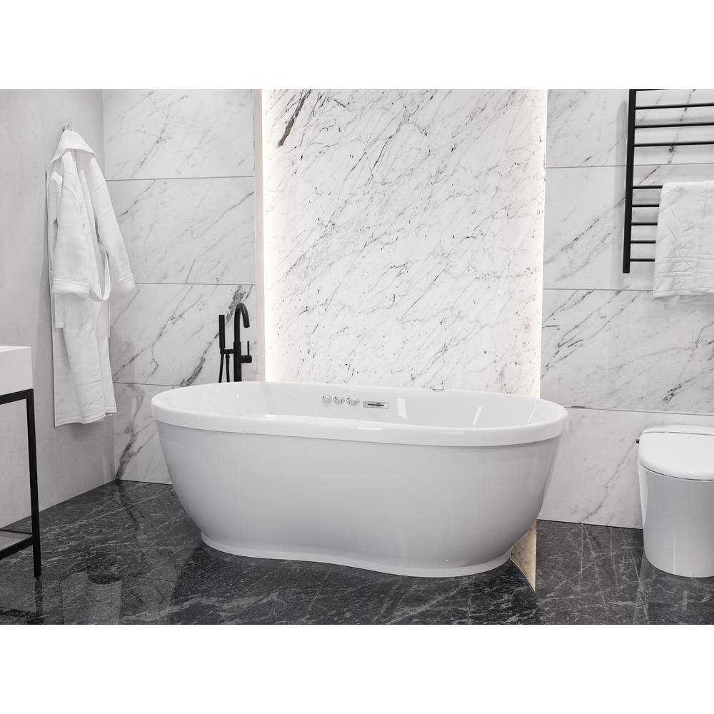 Lori 71'' White Freestanding Acrylic Whirlpool and Air Bathtub