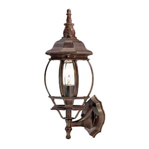 Chateau Collection 1-Light Burled Walnut Outdoor Wall Lantern Sconce