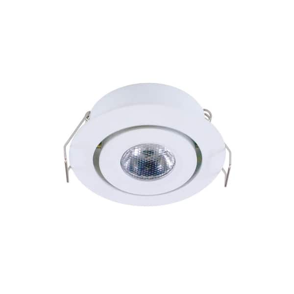 Swivel Recessed Integrated LED Undercabinet Puck Light, 4000K, Matte White