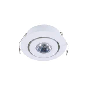 Swivel Recessed Matte White Integrated LED Undercabinet Puck Light, Warm White, 2700K