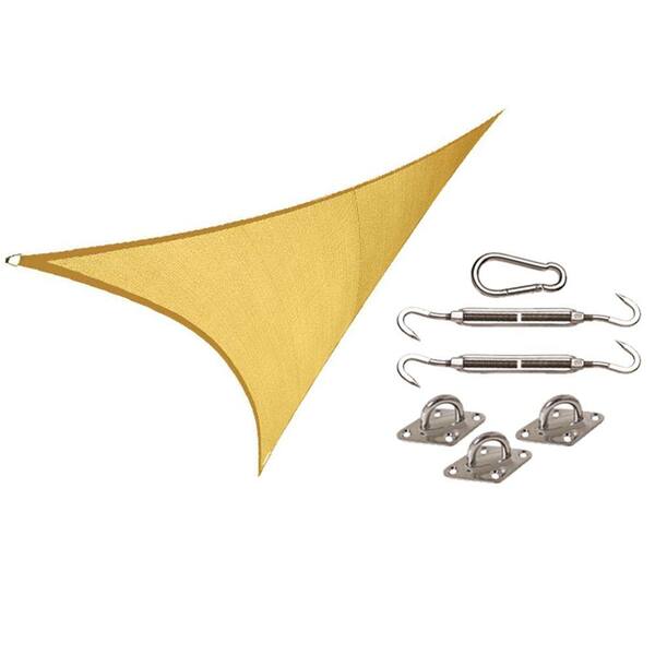 Coolaroo Coolhaven 15 Ft X 12 Ft X 9 Ft Right Triangle Sahara Shade Sail With Kit The Home Depot