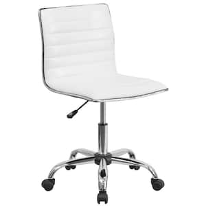 18 in. Width Standard White Vinyl Task Chair with Swivel Seat