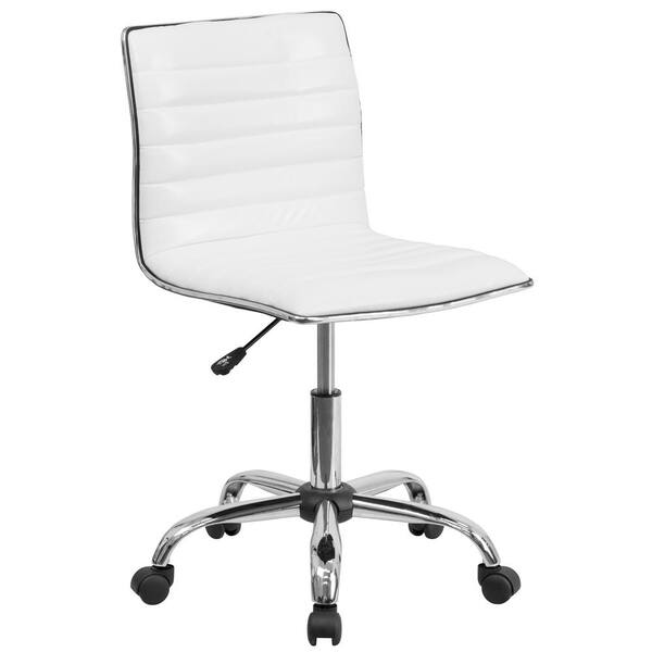 Flash Furniture 18 in. Width Standard White Vinyl Task Chair with Swivel Seat