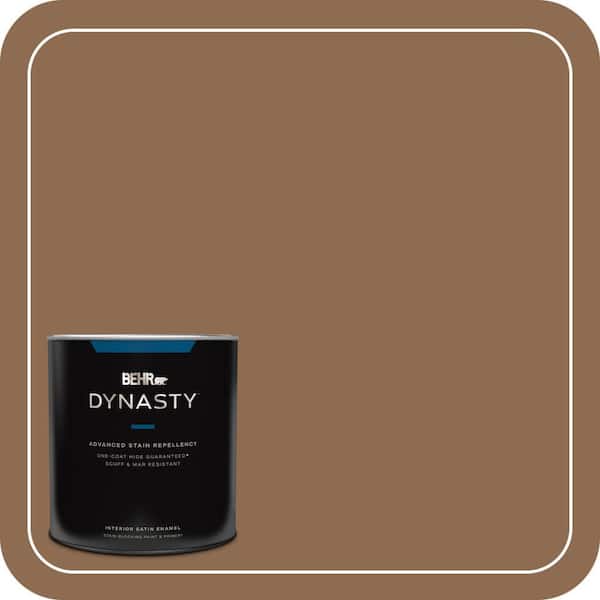BEHR DYNASTY 1 qt. #N250-6 Split Rail One-Coat Hide Satin Enamel Interior Stain-Blocking Paint & Primer