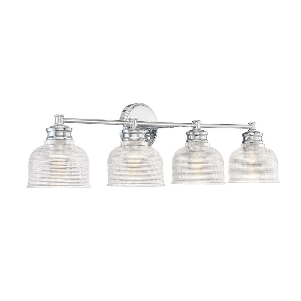 Chrome 4-Light Dimmable Jelly Jar Vanity Light