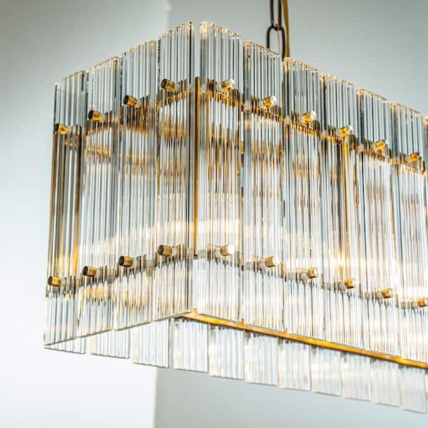 ALOA DECOR 38 in. 5-Light Antique Gold Glam And Modern