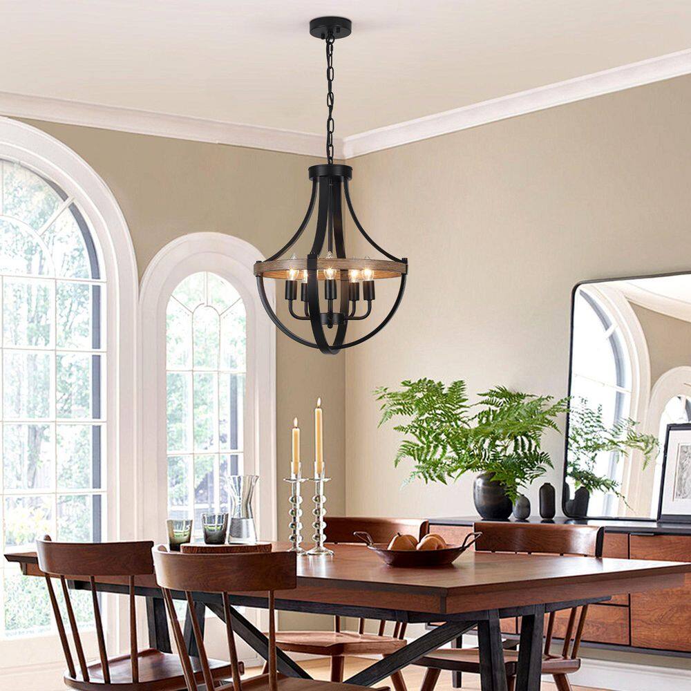 5-Light Brown Candlestick Retro Lantern Kitchen Island Chandelier Height Adjustable Pendant Light for Living Room price history on PriceWatchPro