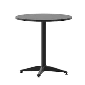 Black Round Aluminum Outdoor Side Table