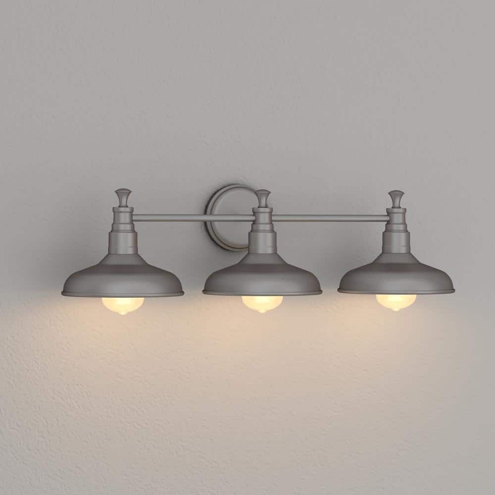 Kimball Galvanized Steel 3-Light Bathroom Vanity Fixture