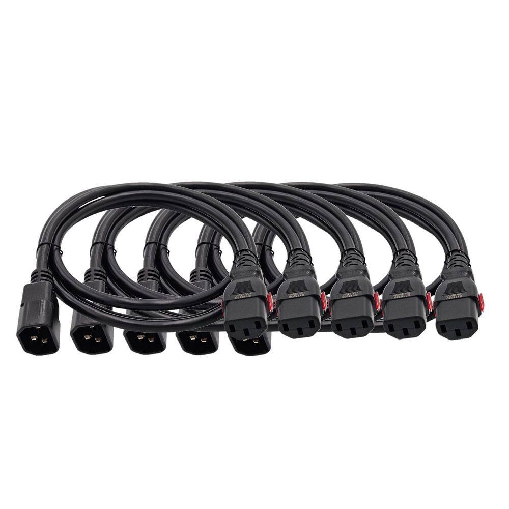 6 ft. Universal Auto-Locking AC Power Extension Cord-17AWG/ 3-Conductors (C13 to C14) Indoor Black 5-Pack price history on PriceWatchPro