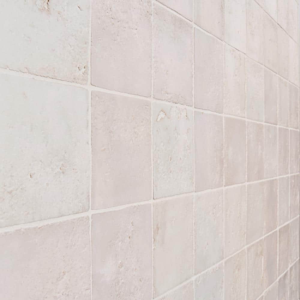 Matte White Textured Ceramic 5x5 Wall Tile