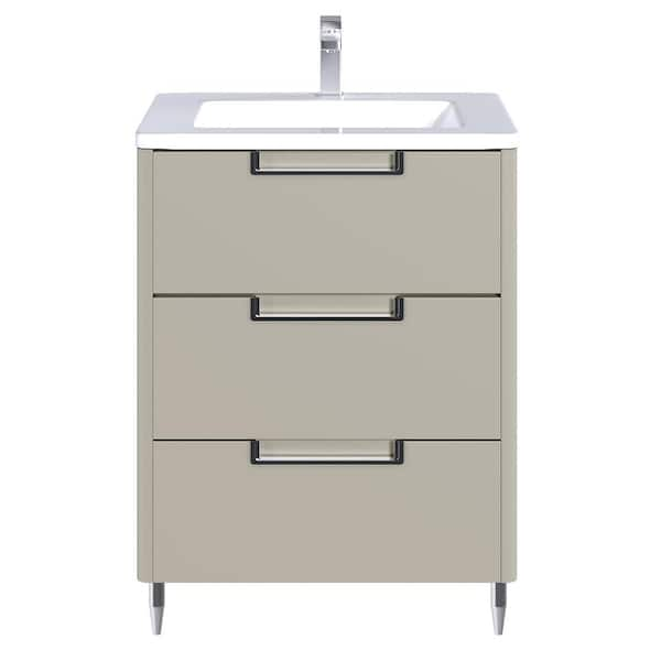 Marbella 32 in. Single Sink Gray Bath Vanity with White Acrylic Top (Assembled)