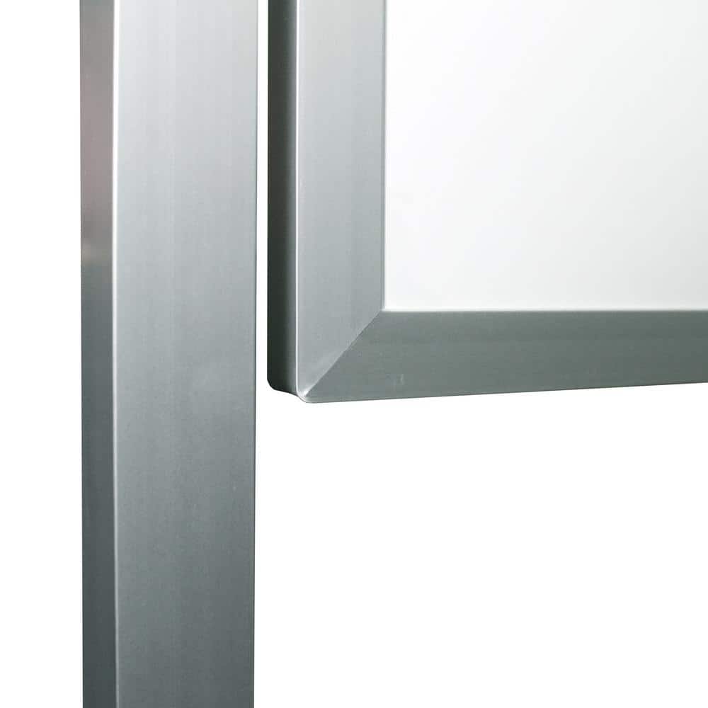 72" x 48" White Aluminum Frame Reversible Mobile Whiteboard