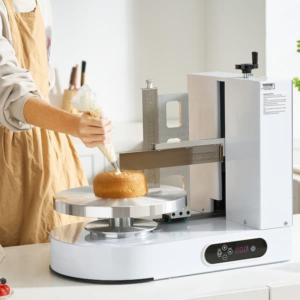 Cake Decorating Machine Cake Cream Spreading Coating Smearing Machine 8-Piece Stainless Steel Set White