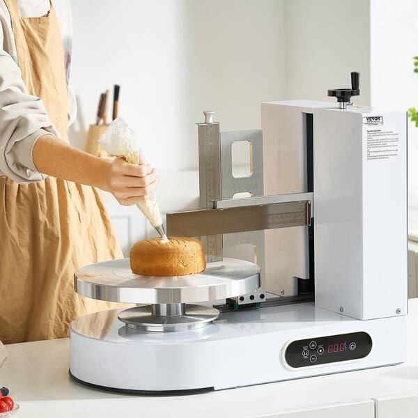 Cake Decorating Machine, Cake Cream Spreading Coating Smearing Machine, for 6 in. to 14 in. Cake, White