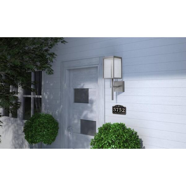 Access Lighting Reveal Medium Rectangle 1-Light Satin Gray LED Outdoor Wall  Mount Sconce with Clear Glass Diffuser 20081LED-SG/CLR - The Home Depot