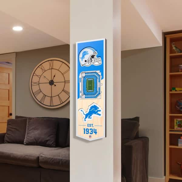 YouTheFan 954019 6 x 19 in. NFL Detroit Lions 3D Stadium Banner - Ford Field