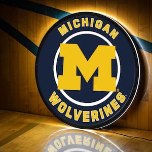 University of Michigan Round 23 in. Plug-in LED Lighted Sign