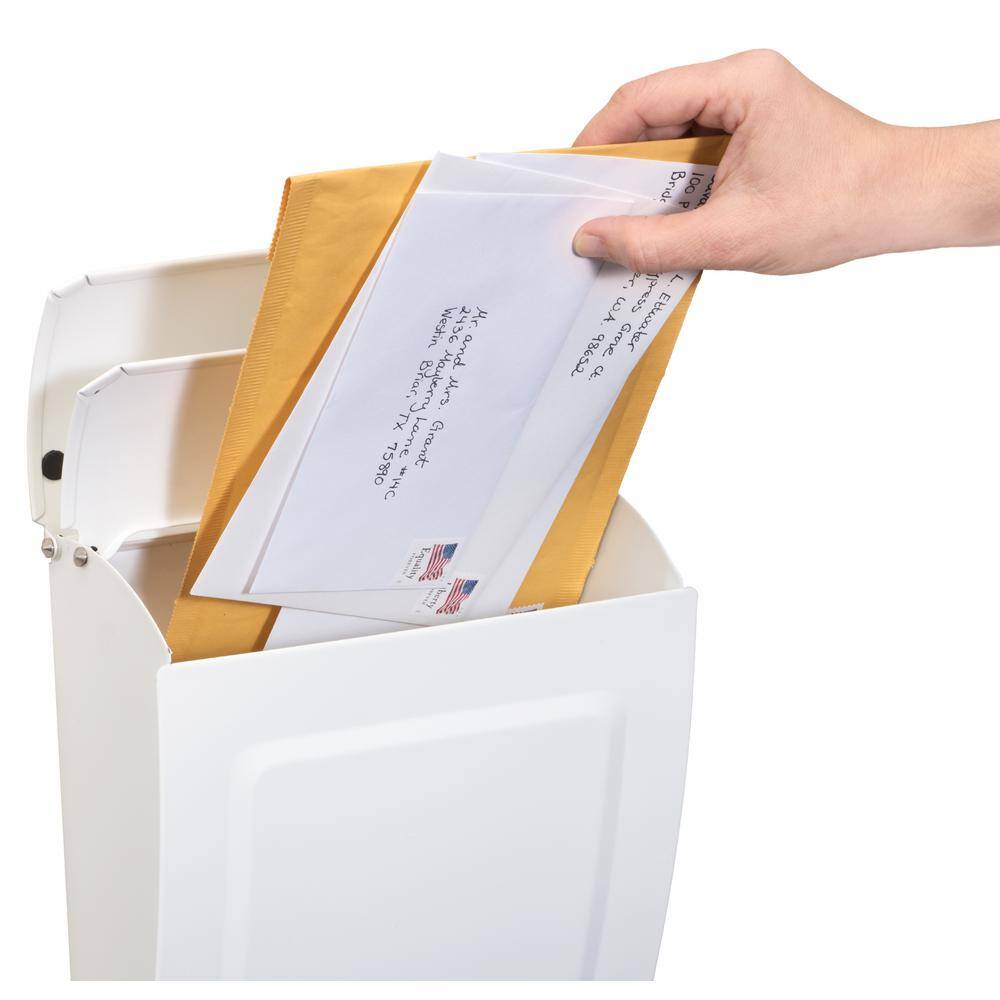Aspen White Small Steel Lockable Wall Mounted Mailbox