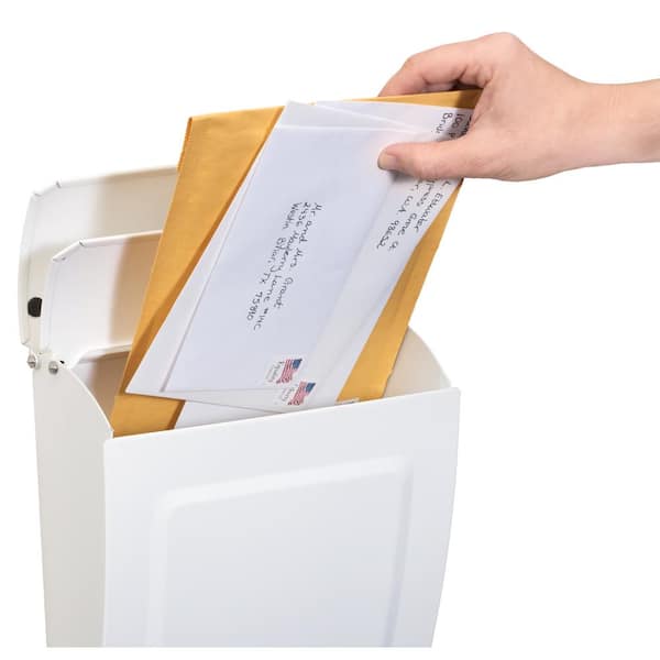 Aspen White, Small, Steel, Locking, Wall Mount Mailbox