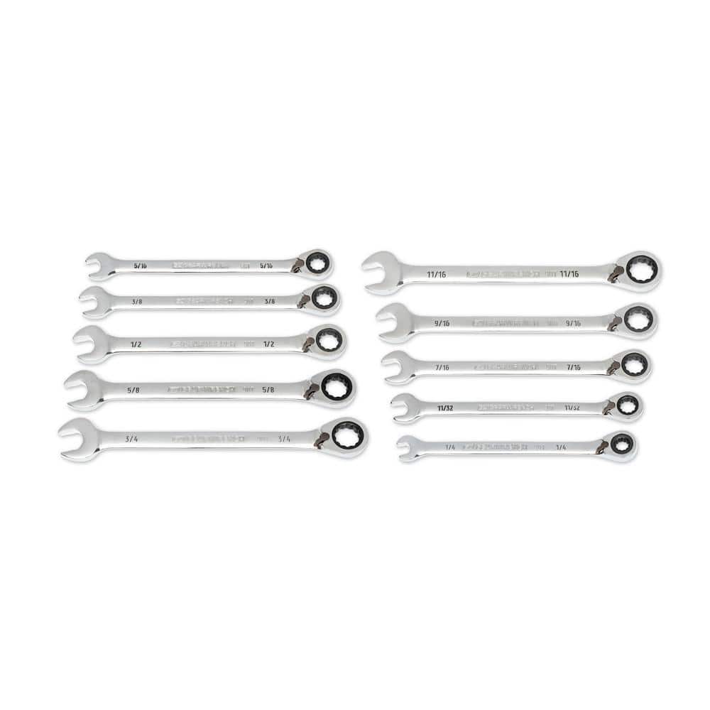 SAE 12-Point 90-Tooth Reversible Ratcheting Wrench Set with Rack (10-Piece) price history on PriceWatchPro