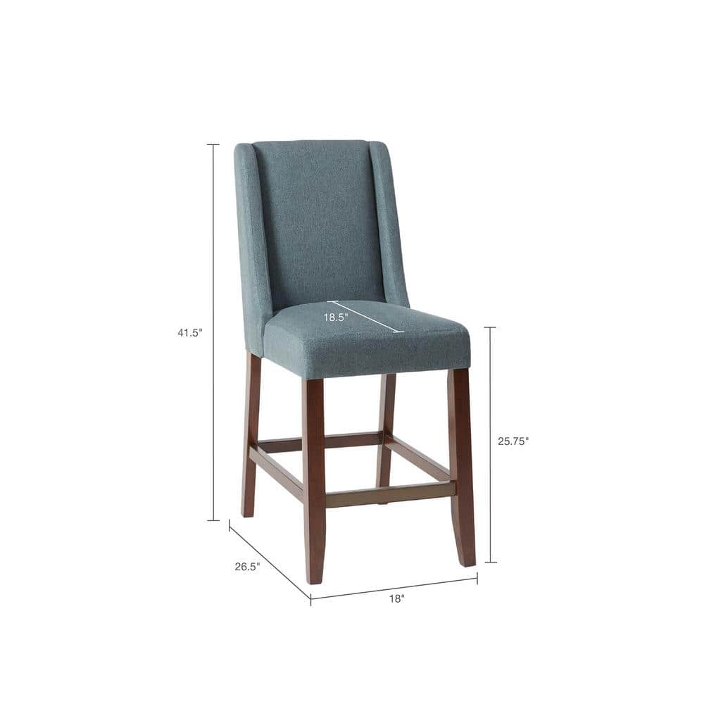 Brody Blue Upholstered Wood Frame Counter Stool
