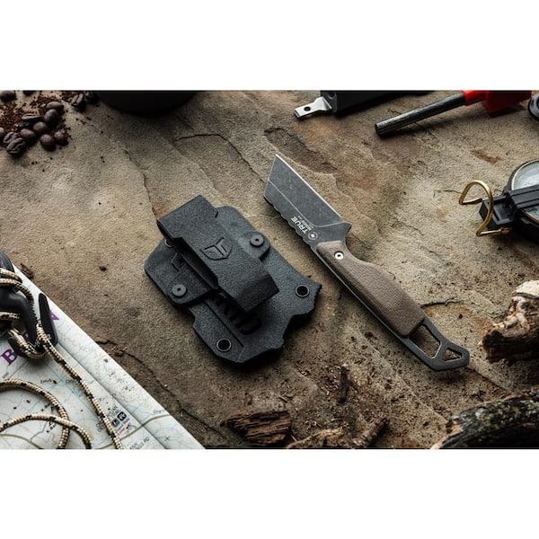 TRUE Nekkid 2.4 in. Seax Fixed Blade Knife with Sheath TRU-FXK