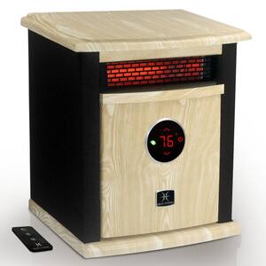 Portable Electric Infrared Space Heater, 1500-Watt Cabinet Infrared Quartz Element, Remote Control, Washable Filter