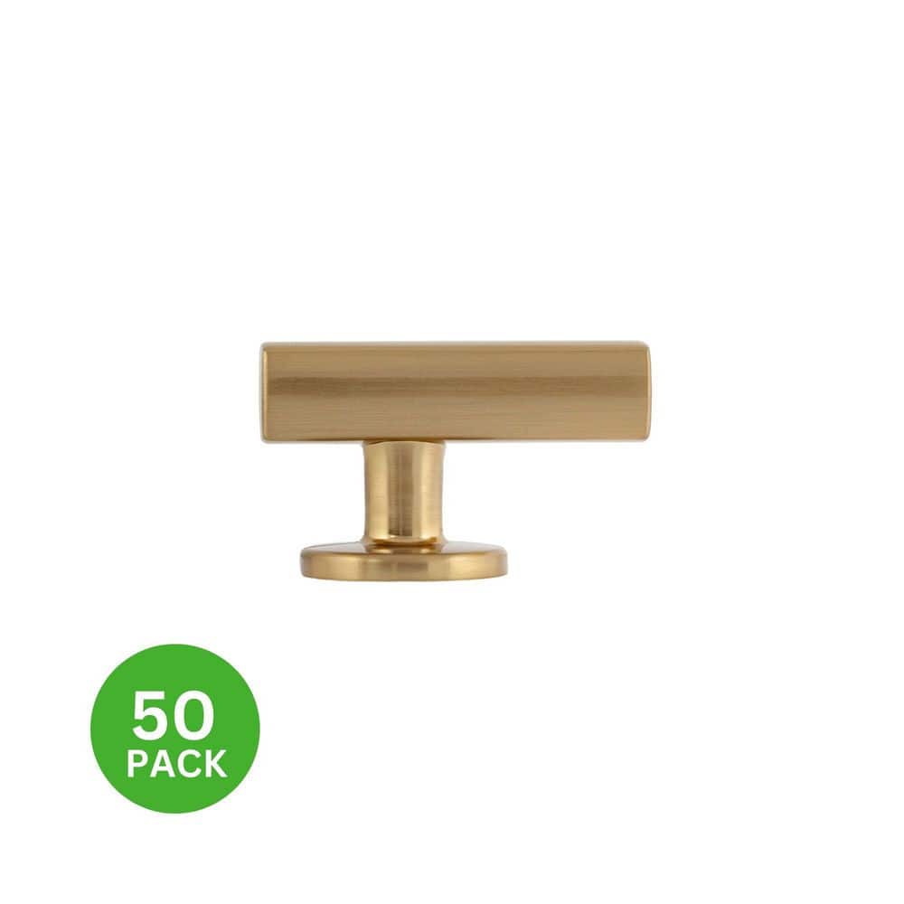 50-Pack Flynn 1-7/8 in. (48 mm) Modern Satin Brass Off-Centered Bar Cabinet Knob price history on PriceWatchPro