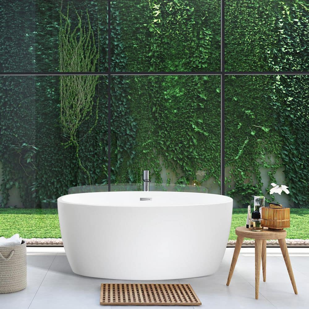 Jolie 55'' White Freestanding Acrylic Soaking Bathtub