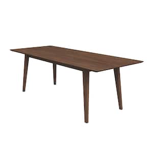 Aven 86 in. Rectangular Walnut Brown Mid Century Modern Solid Wood Frame and Top Large Dining Table (Seats 8)