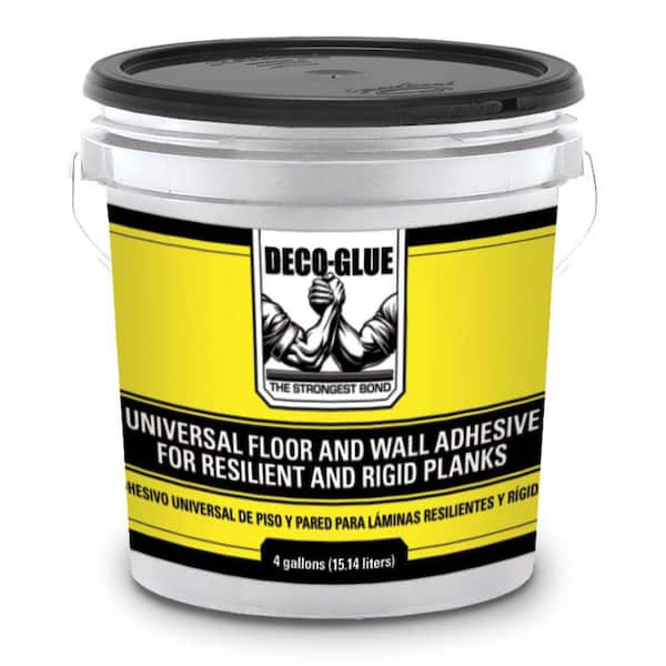 DECO GLUE 4 Gal. (16 qt.) 6-8 Hour Dry Time Universal Resilient/Hard Vinyl and Carpet Floor/Wall Adhesive in Off White