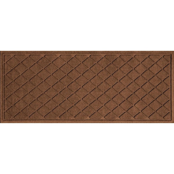Bungalow Flooring Waterhog Argyle Dark Brown 22 in. x 60 in. PET Polyester Indoor Outdoor Runner Mat