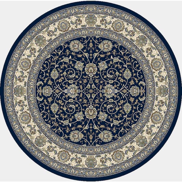 Dynamic Rugs Ancient Garden Navy 5 Ft, Large Round Oriental Rugs