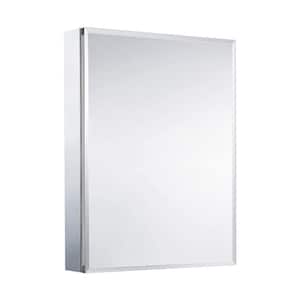 24 in. W x 30 in. H Middle Rectangular Silver Aluminum Recessed/Surface Mount Medicine Cabinet with Mirror
