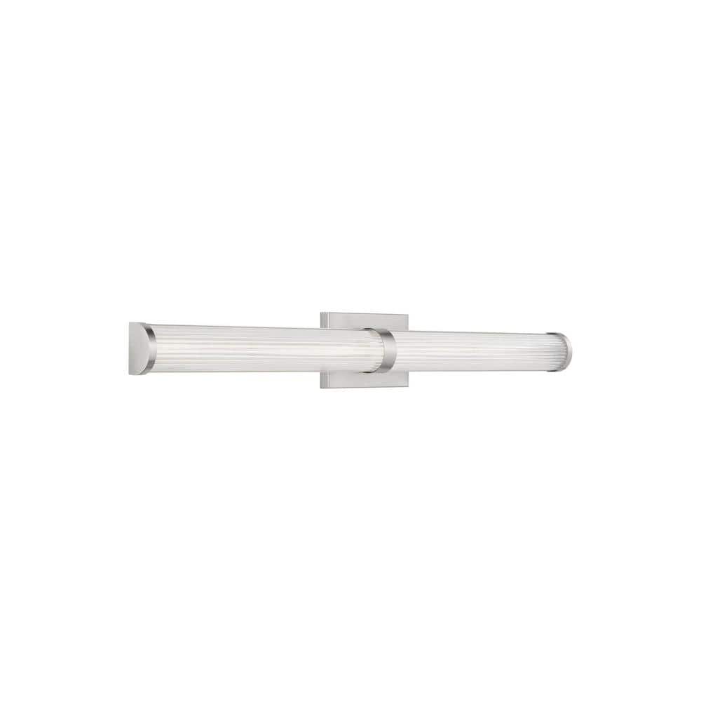 Brushed Nickel Vanity LED Wall Sconce with Dimmable Frosted Acrylic