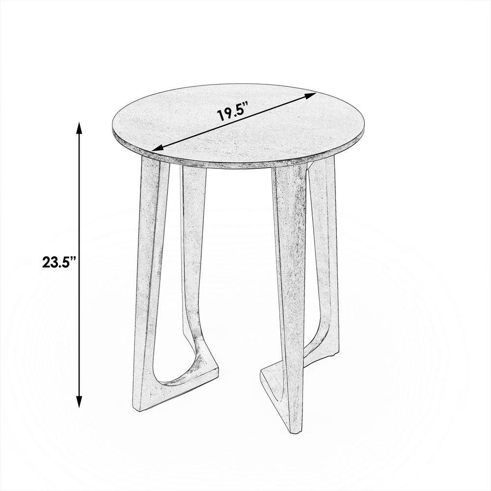 Espresso Sheesham Solid Wood Round Modern End Table